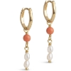 Billede af ENAMEL Copenhagen Liva Light Coral øreringe forgyldt sølv m. fvp