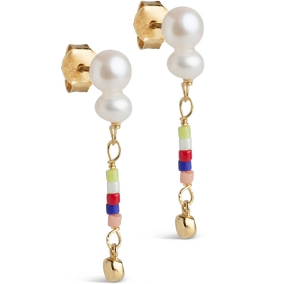 Billede af ENAMEL Copenhagen Nara Dorothea øreringe forgyldt sølv