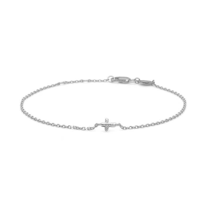 Billede af Studio Z "Faithfull Cross" armbånd sølv (16+2 cm)