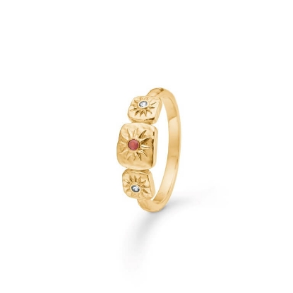 Billede af Studio Z "Solara" ring forgyldt sølv m. cz (str. 50-60)