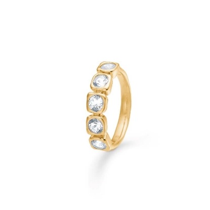 Billede af Studio Z "Elera Large" ring forgyldt sølv m. cz (str. 50-60)