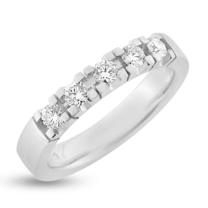 Billede af Allia. ring, 5* 0,10 w/vs. 14 kt. hvg. (br. 3,7-tk. 2,2 mm.)
