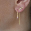 Billede af STINE A Dangling Love Heart Light Pink Enamel ørering forgyldt sølv (1 stk.)