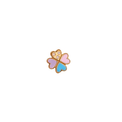 Billede af STINE A Love Hearts Clover Multi Enamel ørering forgyldt sølv m. cz (1 stk.)