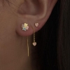 Billede af STINE A Love Hearts Clover Multi Enamel ørering forgyldt sølv m. cz (1 stk.)