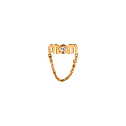 Billede af STINE A WOW MOM Mini with Chain ørering forgyldt sølv m. cz (1 stk.)