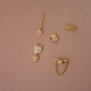 Billede af STINE A WOW MOM Mini with Chain ørering forgyldt sølv m. cz (1 stk.)