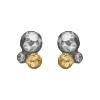 Billede af By Birdie Rose Buds Cluster-3 Golden øreringe oxideret sølv + 18 kt. guld
