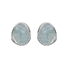 Billede af By Birdie Siv Raw Aqua Silver øreringe sølv m. akvamarin