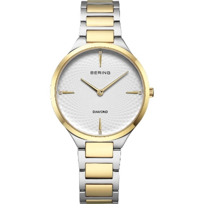 Billede af Bering Classic Diamond dameur stål gulddoublé 34mm 10bar