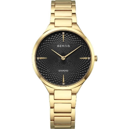 Billede af Bering Classic Diamond dameur stål gulddoublé 34mm 10bar