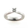 Billede af Ring kraftig rund trekantet skinne, 4 grab chaton, brill. 0,15 w/vs. 14 kt. hvg.