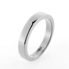 Billede af Båndring kantet massiv, u/sten, br. 4,1 mm. 14 kt. hvg.