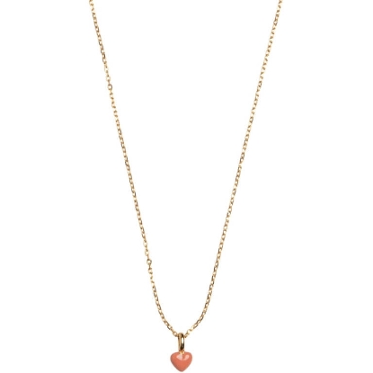 Billede af ENAMEL Copenhagen Amore Light Coral halskæde forgyldt sølv (45 + 5 cm)