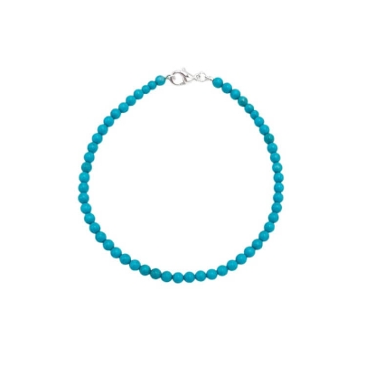 Billede af Jane Kønig Bead Anklet Turquoise ankelkæde sølv (23 cm)