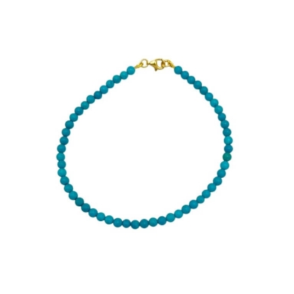 Billede af Jane Kønig Bead Anklet Turquoise ankelkæde forgyldt sølv (23 cm)