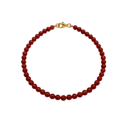 Billede af Jane Kønig Bead Anklet Carnelian ankelkæde forgyldt sølv (23 cm)