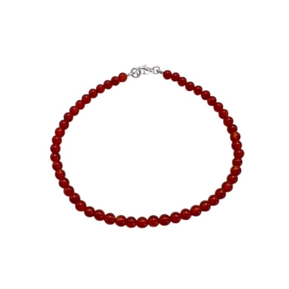 Billede af Jane Kønig Bead Anklet Carnelian ankelkæde sølv (23 cm)
