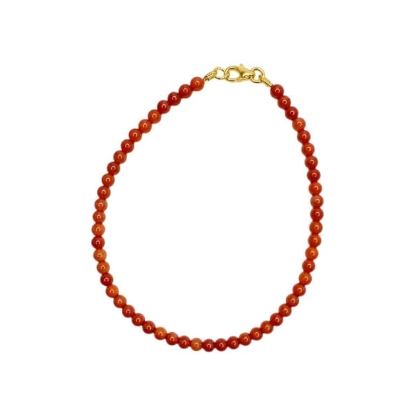 Billede af Jane Kønig Bead Anklet Coral ankelkæde forgyldt sølv (23 cm)