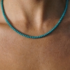Billede af Jane Kønig Bead Necklace Turquoise halskæde forgyldt sølv (41 cm)