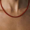 Billede af Jane Kønig Bead Necklace Carnelian halskæde forgyldt sølv (41 cm)