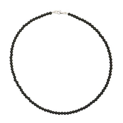 Billede af Jane Kønig Bead Necklace Onyx halskæde sølv (41 cm)