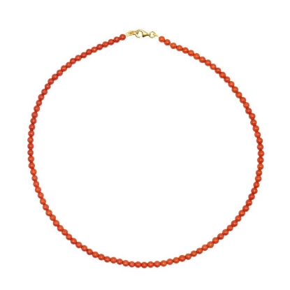 Billede af Jane Kønig Bead Necklace Coral halskæde forgyldt sølv (41 cm)