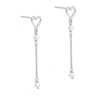 Billede af Aqua Dulce Alma Pearl øreringe sølv m. fvp