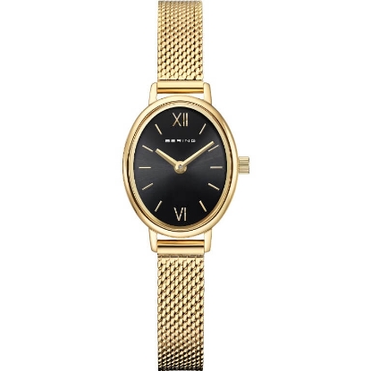 Billede af Bering Classic Oval dameur stål gulddoublé 20mm 3bar