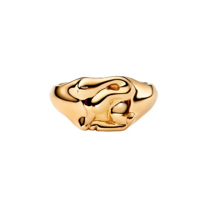 Billede af Maria Black 'Rabbit Mini Signet' ring forgyldt sølv (str. 50-58)