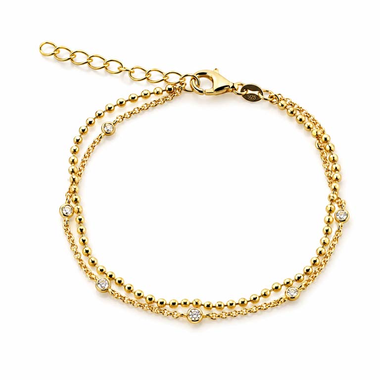Billede af Belladi "Elina" armbånd forgyldt sølv m. cz (16+3 cm)