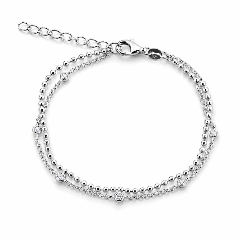 Billede af Belladi "Elina" armbånd sølv m. cz (16+3 cm)