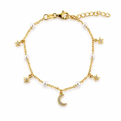 Billede af Belladi "Ida" armbånd forgyldt sølv m. cz + fvp (16+3 cm)