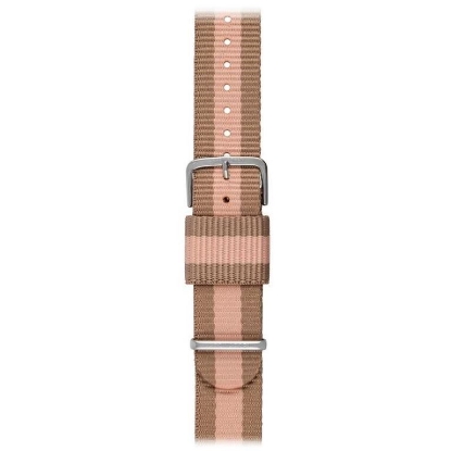 Billede af *Lars Larsen urrem, brun/lyserød, stål, canvas nato 20 mm