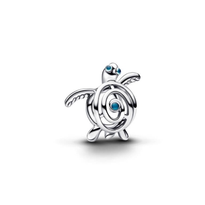 Billede af Pandora Openwork Havskildpadde charm sølv m. emalje