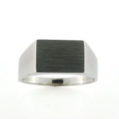 Billede af Herrering m. lukket bund m. plade 9*13mm. forgyldt 925s.