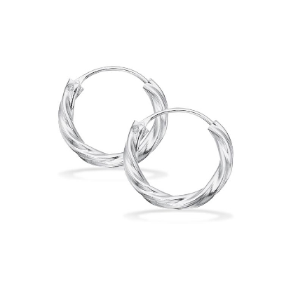 Billede af Scrouples Creoler snoet 14 mm. sølv