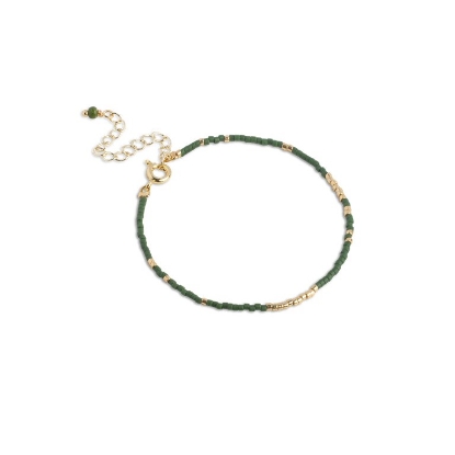 Billede af ENAMEL Copenhagen Petra Khaki armbånd forgyldt stål (15+4cm)