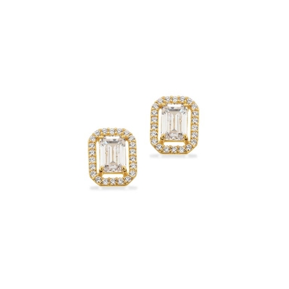 Billede af Scrouples Øreringe baguette cubic zir. 8 kt.