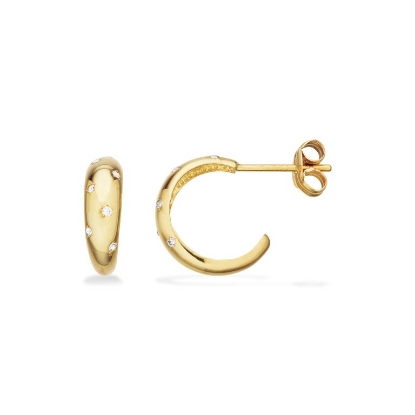 Billede af Scrouples Halvcreoler cubic zir. 8 kt.