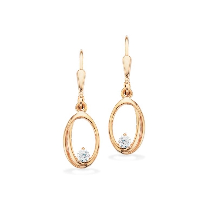Billede af Scrouples Ørebøjler oval cubic zir. 8 kt.