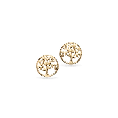 Billede af Scrouples Ørepynt Livets Træ 6 mm. 8 kt.