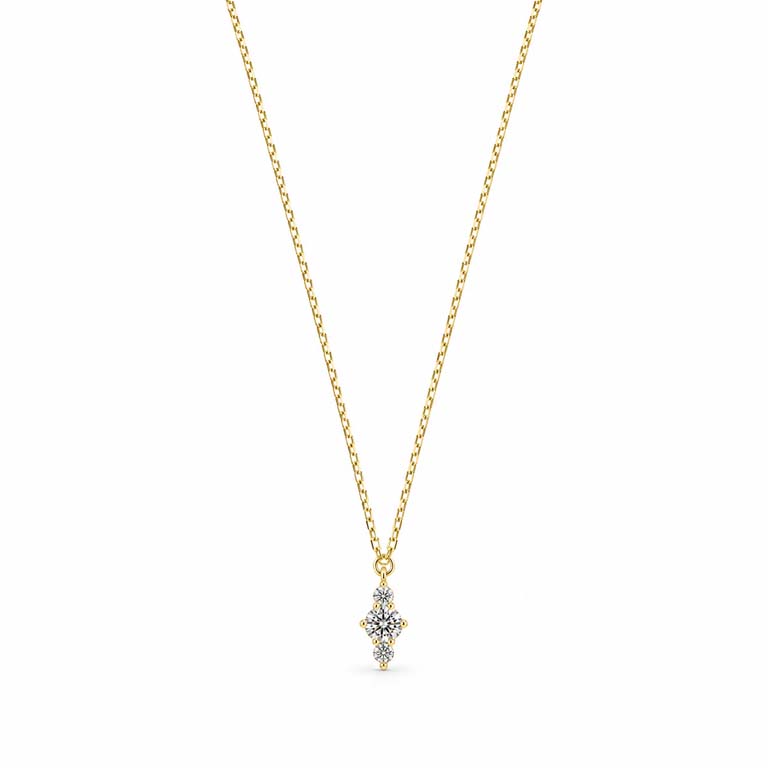 Billede af Belladi "Bianca" halskæde forgyldt sølv m. cz (36+4 cm)