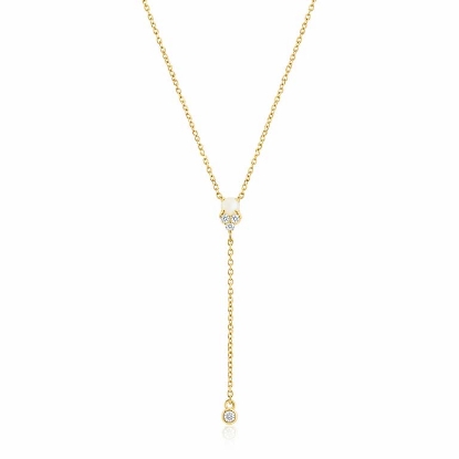 Billede af Belladi "Nicole" Y-halskæde forgyldt sølv m. sten + cz (40+5 cm)