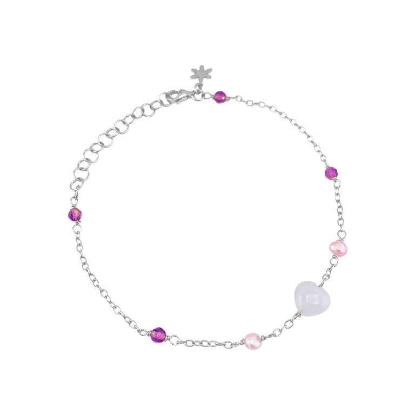 Billede af Susanne Friis Bjørner Armbånd sølv m. fvp + sten (16-20 cm)