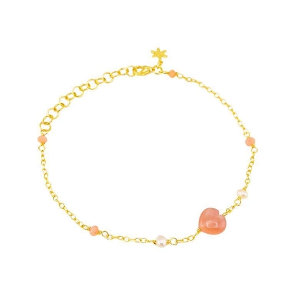 Billede af Susanne Friis Bjørner Armbånd sølv m. fvp + sten (16-20 cm)