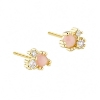 Billede af Aqua Dulce Costa Rose øreringe forgyldt sølv m. pink opal + cz