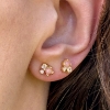Billede af Aqua Dulce Costa Rose øreringe forgyldt sølv m. pink opal + cz