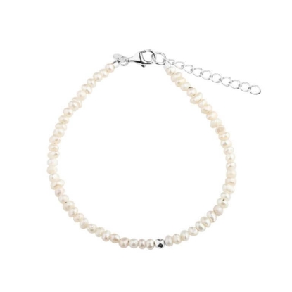 Billede af Aqua Dulce Love Pearls armbånd sølv m. fvp (17 + 3 cm)