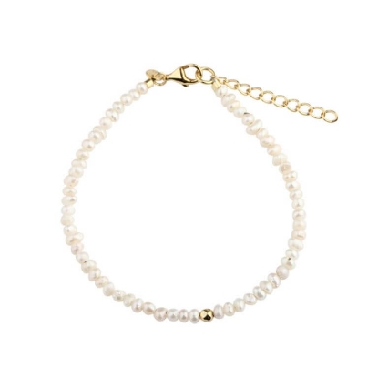 Billede af Aqua Dulce Love Pearls armbånd forgyldt sølv m. fvp (17 + 3 cm)